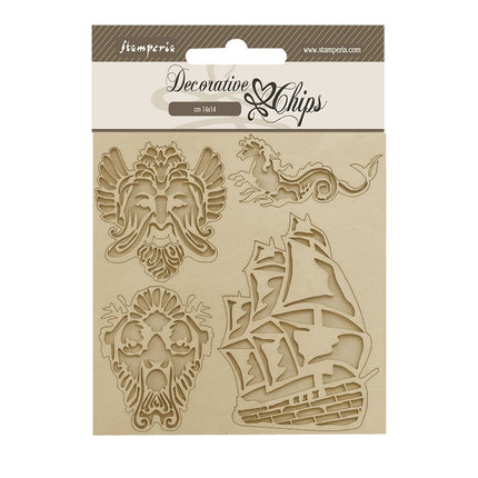Éléments décoratifs 14x14 cm - Songs of the Sea voilier