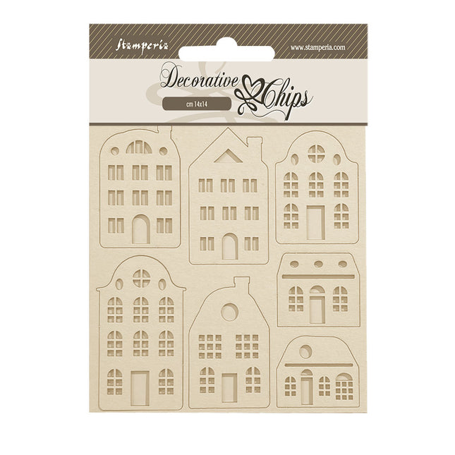 Chips décoratifs cm 14x14 - Maisons douillettes lavande