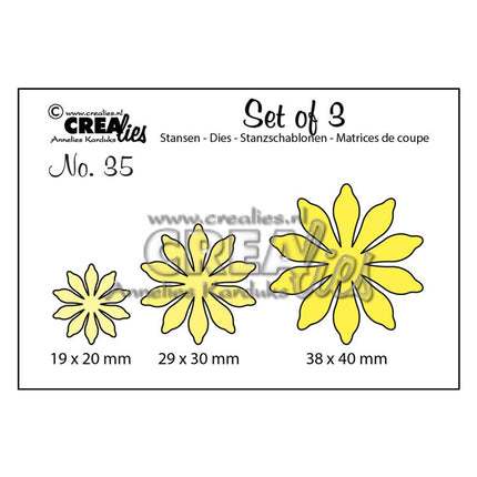 Crealies • Set de 3 matrices de découpe n°35 Fleurs 17
