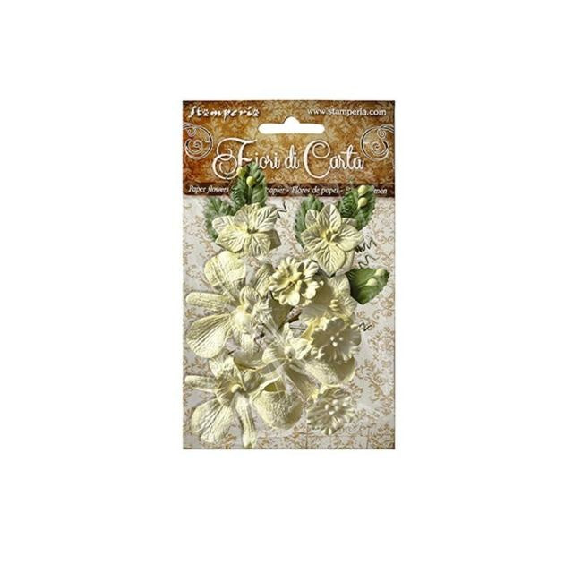 Lot de fleurs en papier, orchidées et fleurs