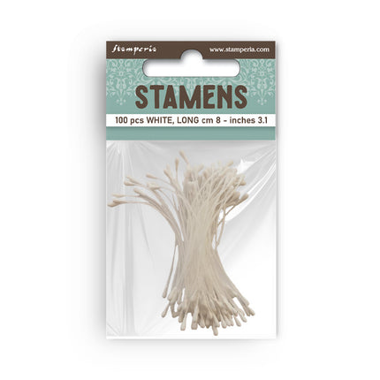 Lot de 100 étamines de 8 cm, blanches
