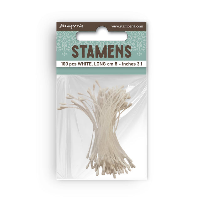 Lot de 100 étamines de 8 cm, blanches