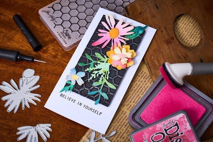 Texture Fades 2D avec matrice Thinlits de Tim Holtz Vault Side-Order Floristry (1+11 pièces)