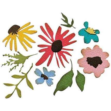 Texture Fades 2D avec matrice Thinlits de Tim Holtz Vault Side-Order Floristry (1+11 pièces)