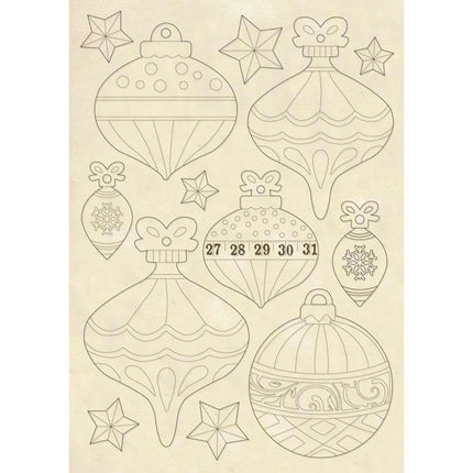 Cadres en bois format A5 - Boules de Noël