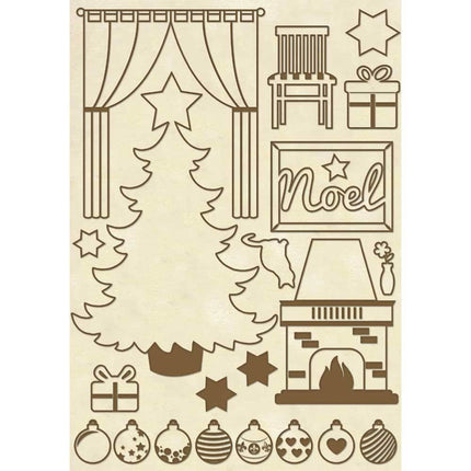 Cadres en bois format A5 - Maison de Noël