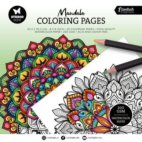 Pages de coloriage mandala 8x8 pouces (SL-ES-CP460)