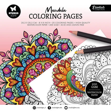 Pages de coloriage 8x8 pouces, mandala (SL-ES-CP459)