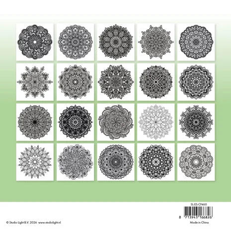 Pages de coloriage mandala 8x8 pouces (SL-ES-CP460)