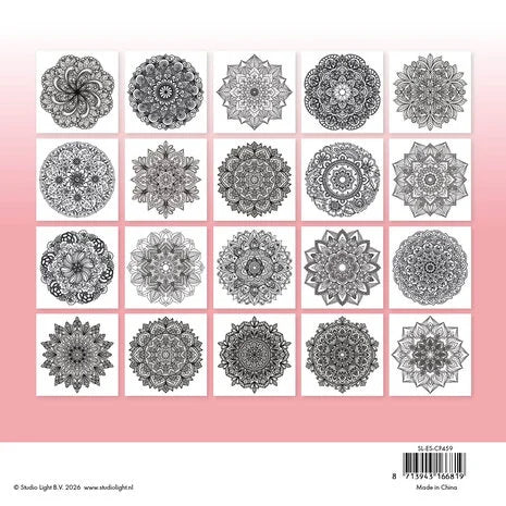Pages de coloriage 8x8 pouces, mandala (SL-ES-CP459)