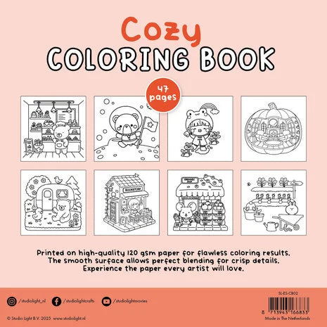 Livre de coloriage Essentials Cozy (SL-ES-CB02)