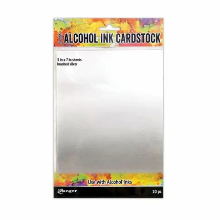 Ranger • Tim Holtz papier cartonné pour encres à alcool argent brossé