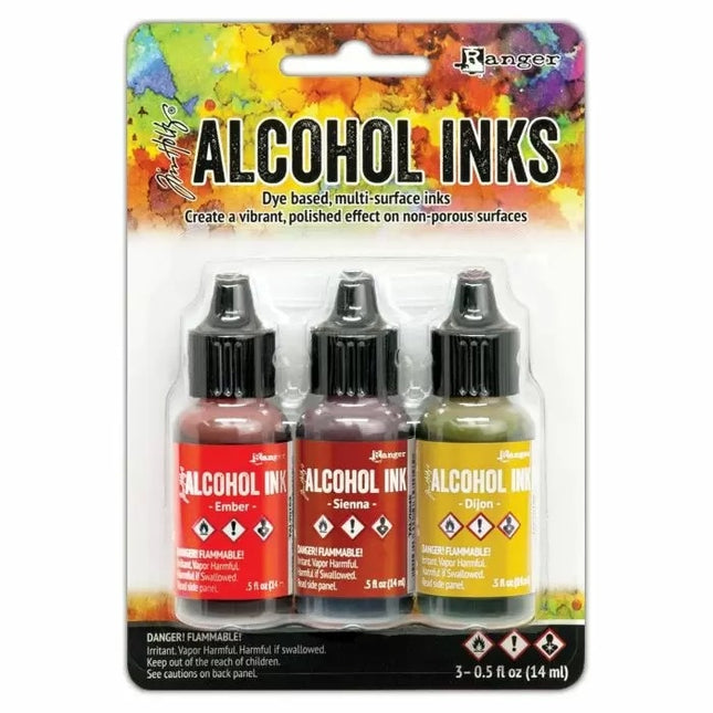 Ranger • Encres à alcool Tim Holtz Braise, terre de Sienne, Dijon