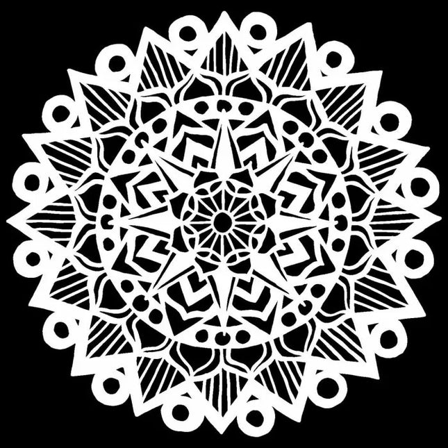 The Crafter's Workshop • Pochoir Mandala rayé 30,5x30,5cm