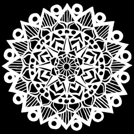 The Crafter's Workshop • Pochoir Mandala rayé 15,2x15,2cm