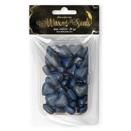 Recharge de cire de 20 g en forme de cœur - Bleu profond nacré