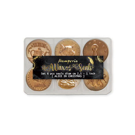 Lot de 6 sceaux diamètre cm 2,5 - Alice in Christmas