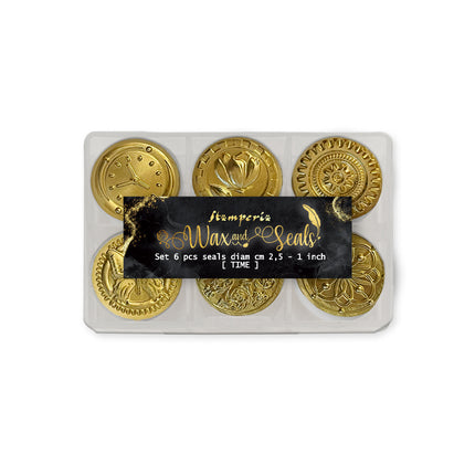 Lot de 6 sceaux décoratifs pour loisirs créatifs, diamètre 2,5 cm - Temps
