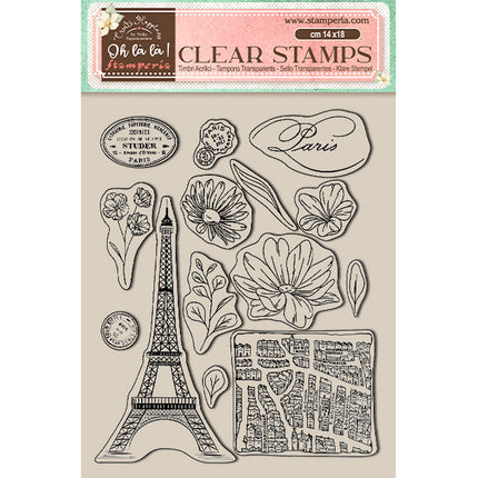 Tampon acrylique cm 14x18 - Create Happiness Oh lá lá Tour Eiffel