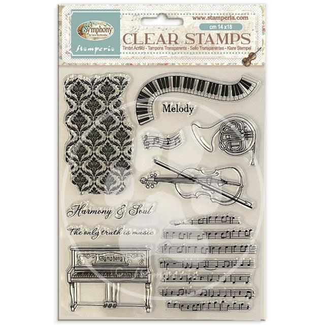 Motif de tampon acrylique décoratif pour loisirs créatifs cm 14x18 - Symphony